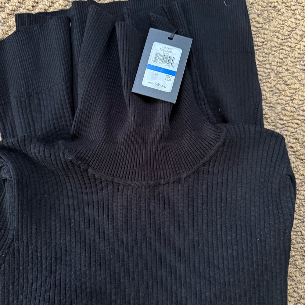 DKNY Black Ribbed Turtleneck Sweater